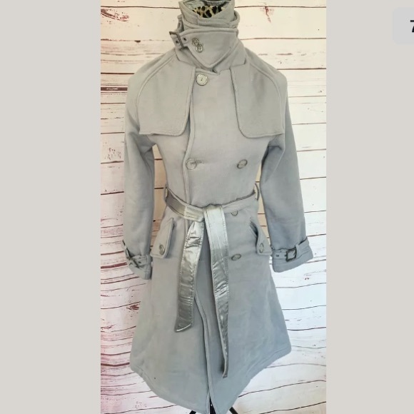 NEW EMB Silk Trimmed Military Style Coat Jacket - Picture 7 of 9